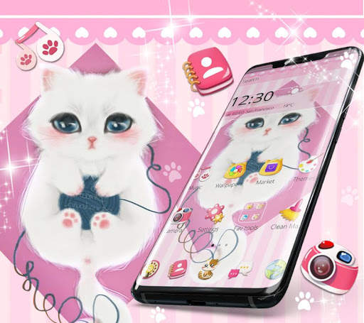 Pink Adorable Kitty Pet Theme🐱 screenshot 2