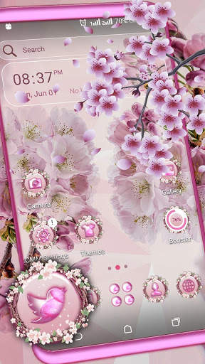 Pink Cherry Blossom Launcher Theme screenshot 1