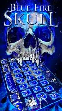 Blue Fire Skull Emoji Keyboard Theme screenshot 2