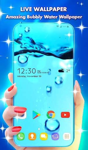 Bubbly Water Live Wallpaper & Animated Keyboard screenshot 1