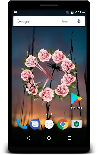 Rose Clock Live Wallpaper 3 تصوير الشاشة
