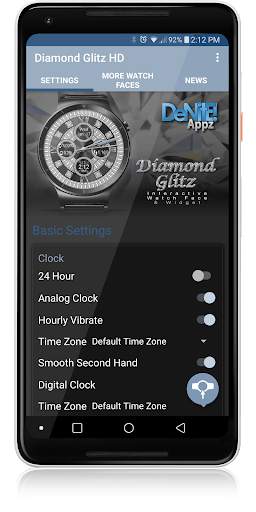 Diamond Glitz HD WatchFace Widget & Live Wallpaper 5 تصوير الشاشة