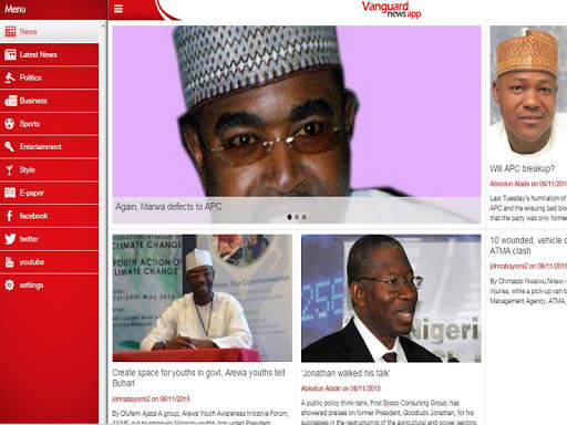Vanguard news app screenshot 1