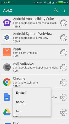 ApkX - Fastest way to eXtract and Share APK screenshot 3