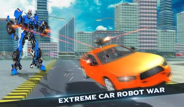 US Police Car Robot Wild Horse Transformation Game screenshot 3
