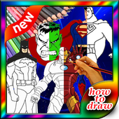 How to draw : Super hero Easy Step by step icon