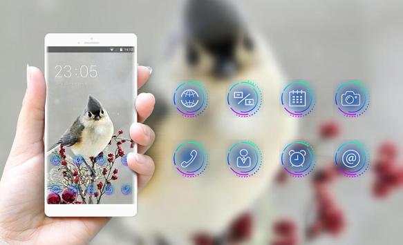 Snow beautiful bird theme screenshot 4