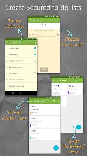 Secure Notes Lock - Notepad - Todo List 3 تصوير الشاشة