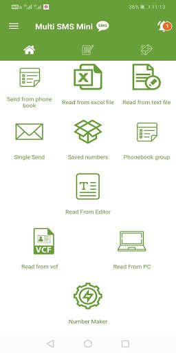 Bulk sms sender mini ( Excel, Text, Contact ) स्क्रीनशॉट 1