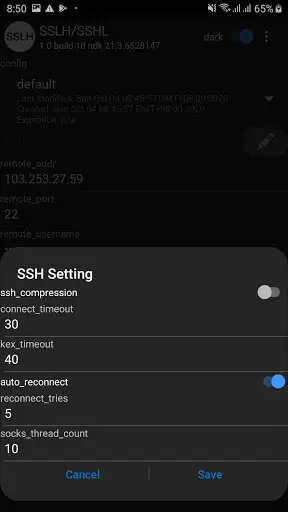 SSHL/SSLH Tunnel screenshot 7