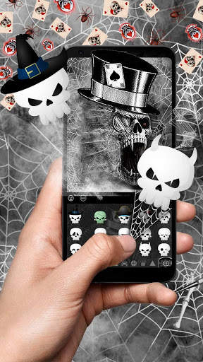 Smoking Web Skull Gravity Keyboard Theme screenshot 1