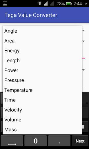 Tega Unit Converter Lite screenshot 2