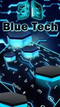 3D Live Blue Hexagon Keyboard screenshot 1