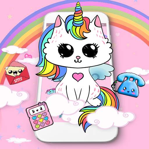 Cute Rainbow Unicorn Cat Theme 1.1.3
