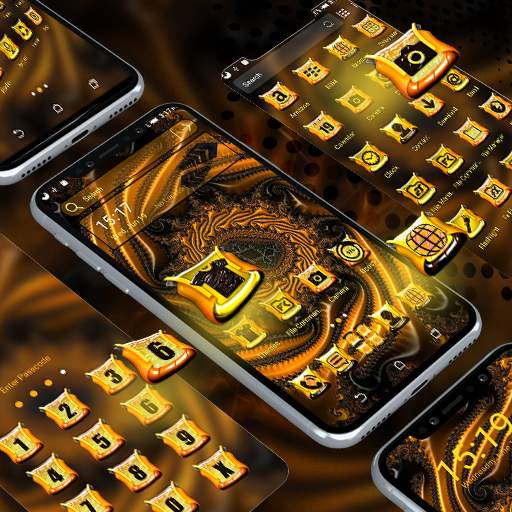 Golden Fractal Shape Launcher Theme 1.2