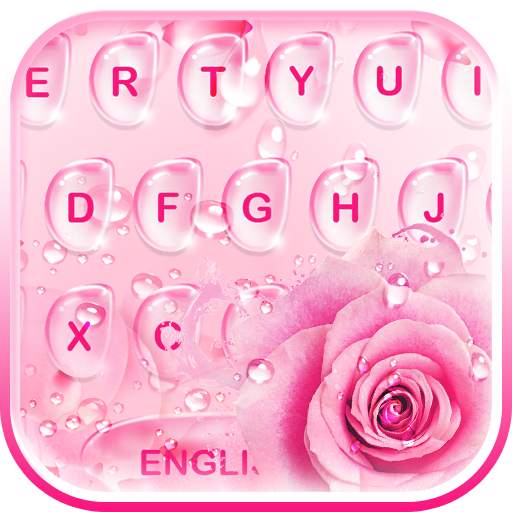 Rose Water Drops Keyboard Theme 1.1