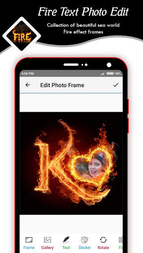 Fire Text Photo Frame 1 تصوير الشاشة