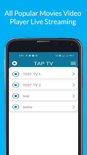 Tap tv -live tv channel player स्क्रीनशॉट 1