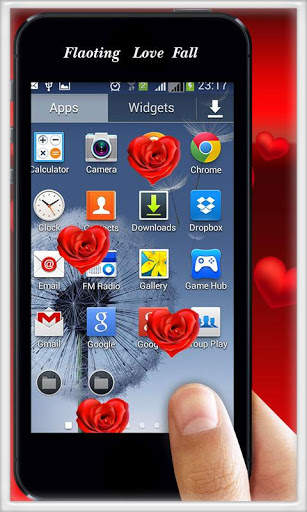 Floating Love Fall & Theme Pattern Lock Screen screenshot 1
