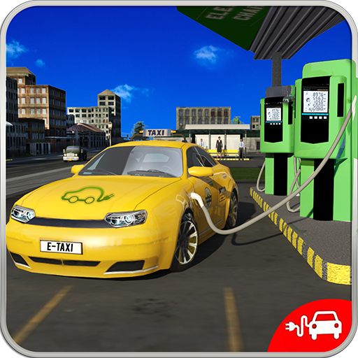 Electric Car Taxi Driver: Cab icon