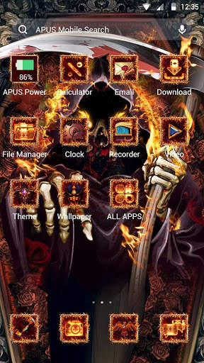 Flames Hell Moloch-APUS Launcher theme screenshot 5