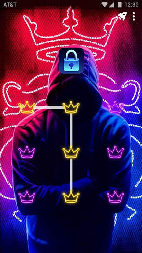 Neon Crown - App Lock Master Theme 1 تصوير الشاشة