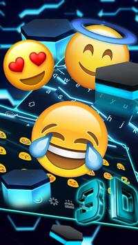 3D Live Blue Hexagon Keyboard screenshot 3