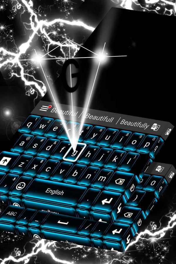 Neon Blue Keyboard Free screenshot 4