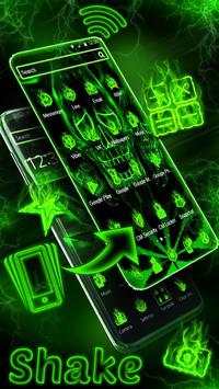 Green Neon Weed Skull Theme screenshot 2