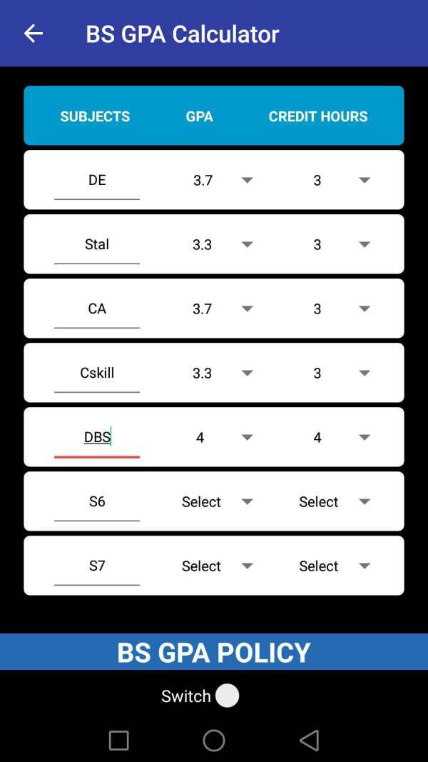 Comsats GPA Calculator screenshot 4