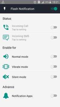 Call Flash Light : flash on call and sms скриншот 1