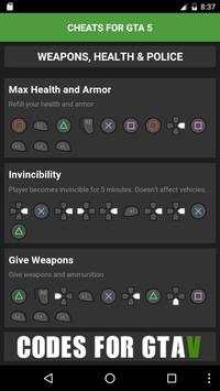 Cheats for GTA 5 (GTA V) screenshot 2