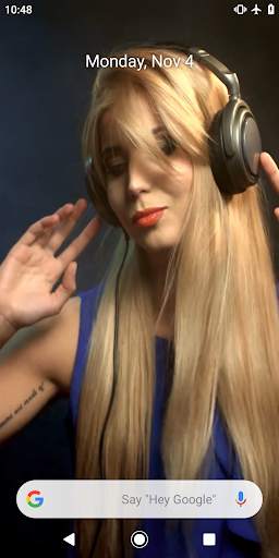 DJ Girl with Headphones 4K Video Wallpaper screenshot 1