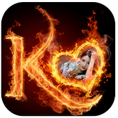 Fire Text Photo Frame icon