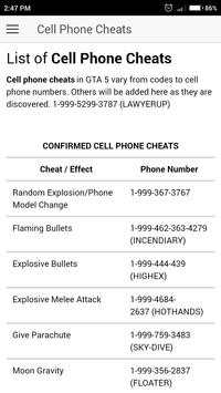 Cheat Codes for GTA 5 Games screenshot 4