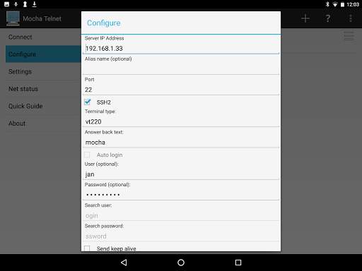 Mocha Telnet Lite screenshot 8