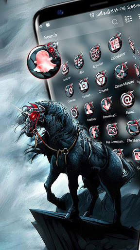 Black Warrior Horse Launcher Theme screenshot 3