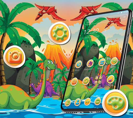 Cartoon Green Nature Dragon Theme screenshot 1