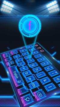 3D Blue Tech Keyboard Theme скриншот 2