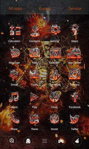 Fire Skull Parallax Go Launcher Theme screenshot 3