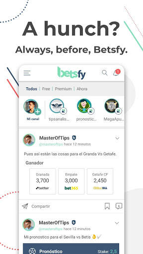 Betsfy - the sports betting social network screenshot 1