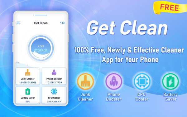 Get Clean - phone booster & battery saver & cooler screenshot 1