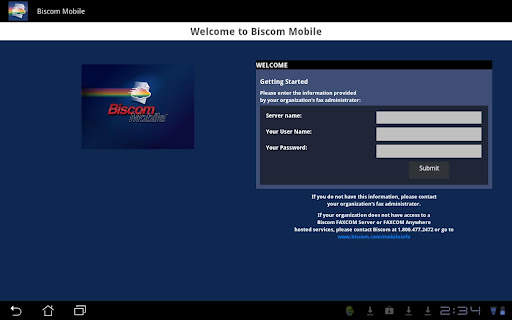Biscom Mobile Fax for Android screenshot 1