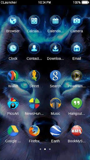 Wolf Blue Flames Theme Meizu 3 تصوير الشاشة