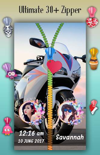 Bike Zipper Lock Screen 4 تصوير الشاشة