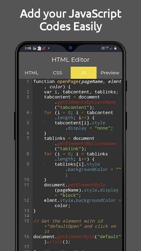 Code Editor Mobile Free - Python, C, HTML, JS, CSS screenshot 4