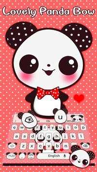 Lovely Panda Bow Theme Keyboard screenshot 1