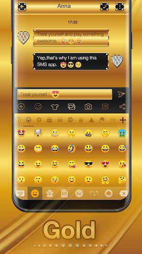 Gold Emoji Keyboard Theme screenshot 2