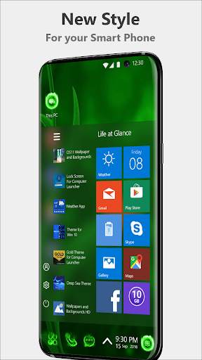 Green 3D Theme For Computer Launcher screenshot 3