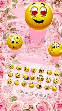 Romantic Pink Rose Keyboard स्क्रीनशॉट 3